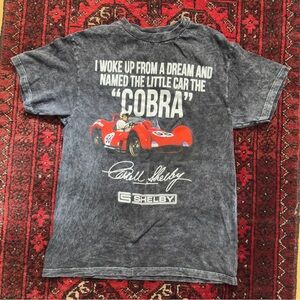 Shelby 'Cobra' Graphic Tee in Washed Black Mens Medium